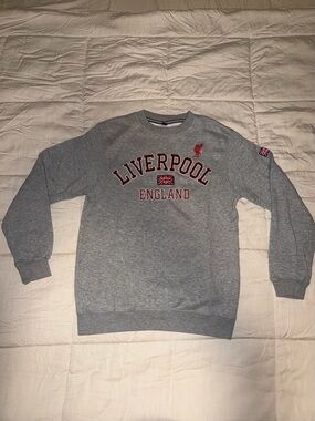 Vintage Liverpool FC England Grey Crewneck Sweatshirt
